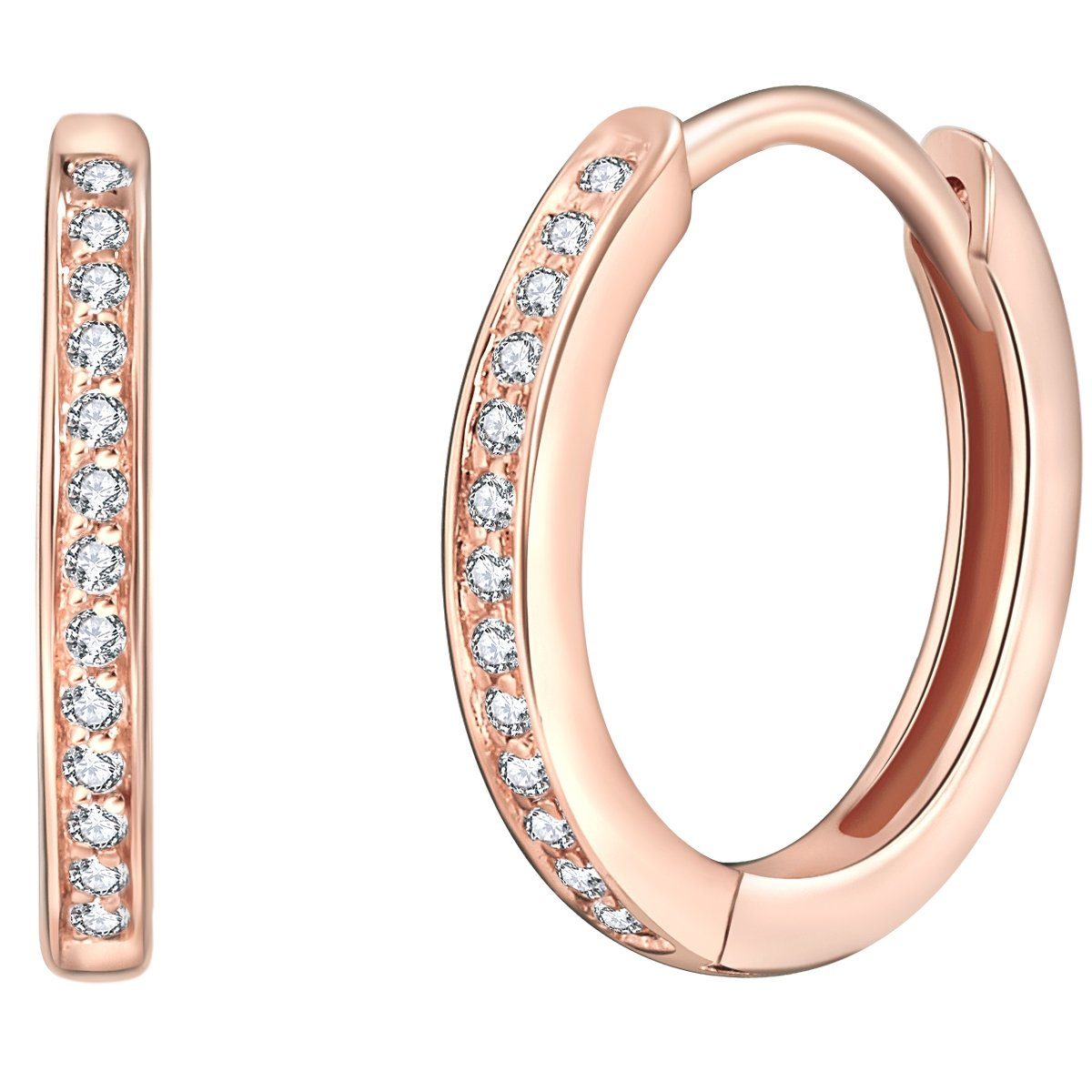 Paar Creolen Ohrschmuck aus Sterling Silber, in rosévergoldet