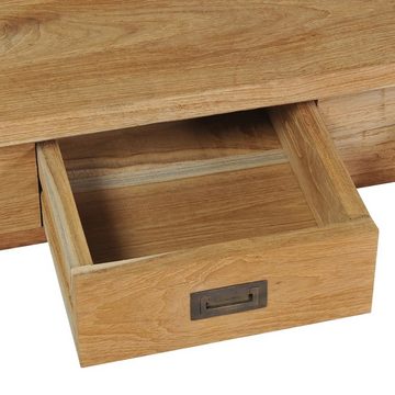 furnicato Truhenbank Flurbank Teak Massiv 90 x 30 x 40 cm