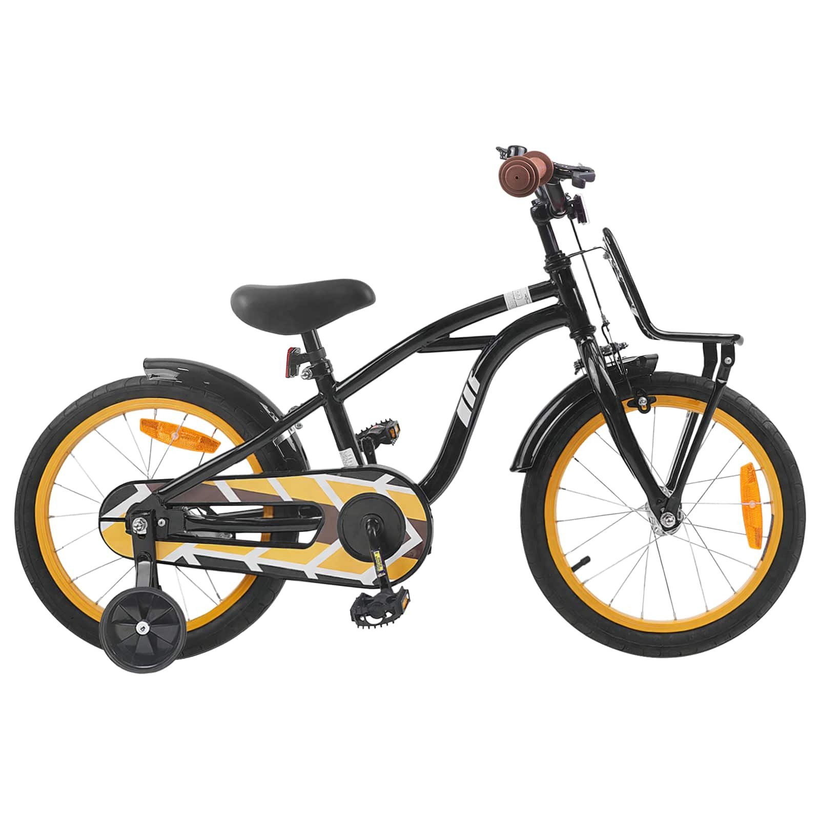 vidaXL Kinderfahrrad 112,5 x 51 x 75 cm Kinderfahrrad 16 Zoll für 4-6 Jahre alt Schwarz Stü