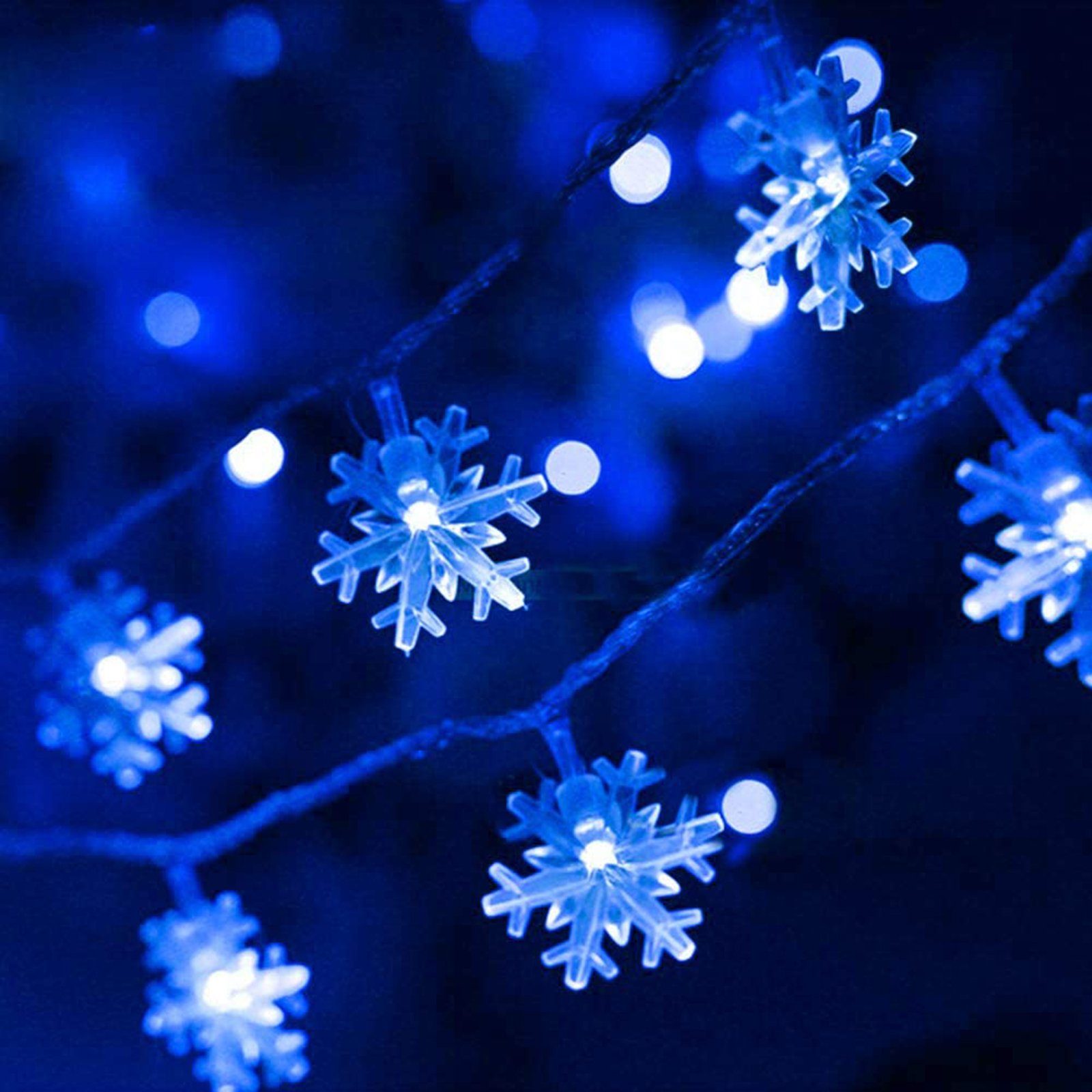 3M Schneeflocke 6M Blau LED-Lichterkette Weihnachts Weihnachtsbaum, Party / Wasserdicht Beleuchtung,für 10-flammig, Rosnek