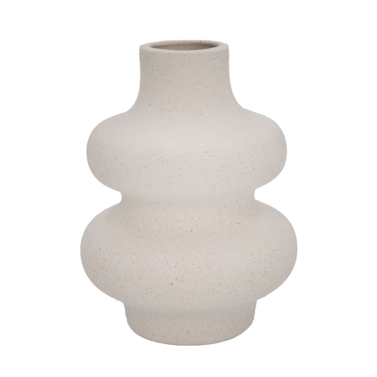 Intirilife Dekovase, Keramik Vase in Creme Weiß - 11.5 x 15.5 cm