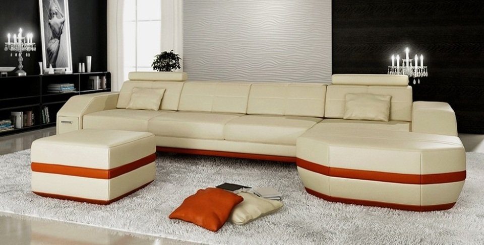 Stilvolle Design Luxus Europe Beiges Ecksofa Designes Ecksofa in Modernes Neu, Made JVmoebel Couch