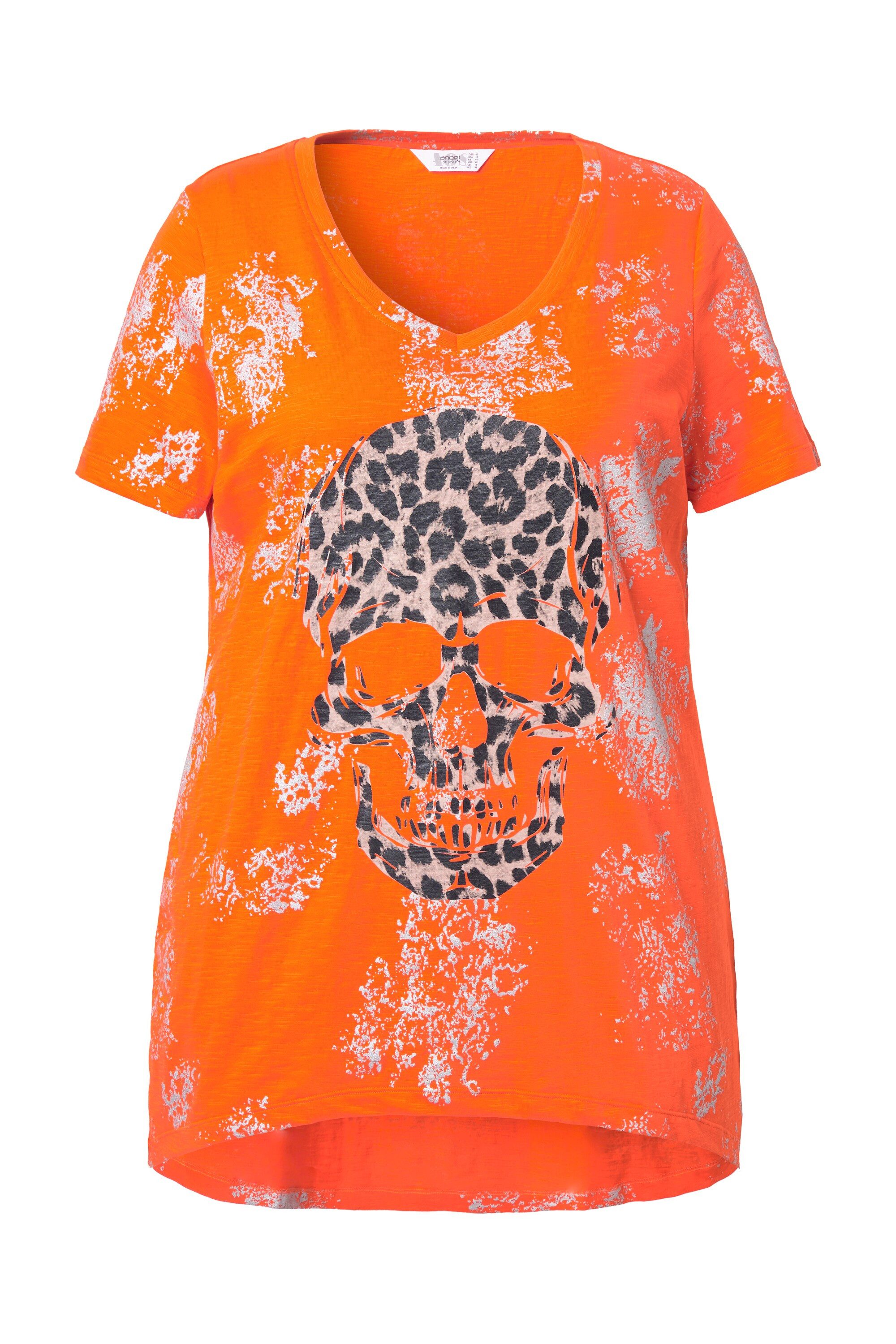 Angel of Style T-Shirt T-Shirt Leo-Totenkopf V-Ausschnitt Halbarm günstig online kaufen