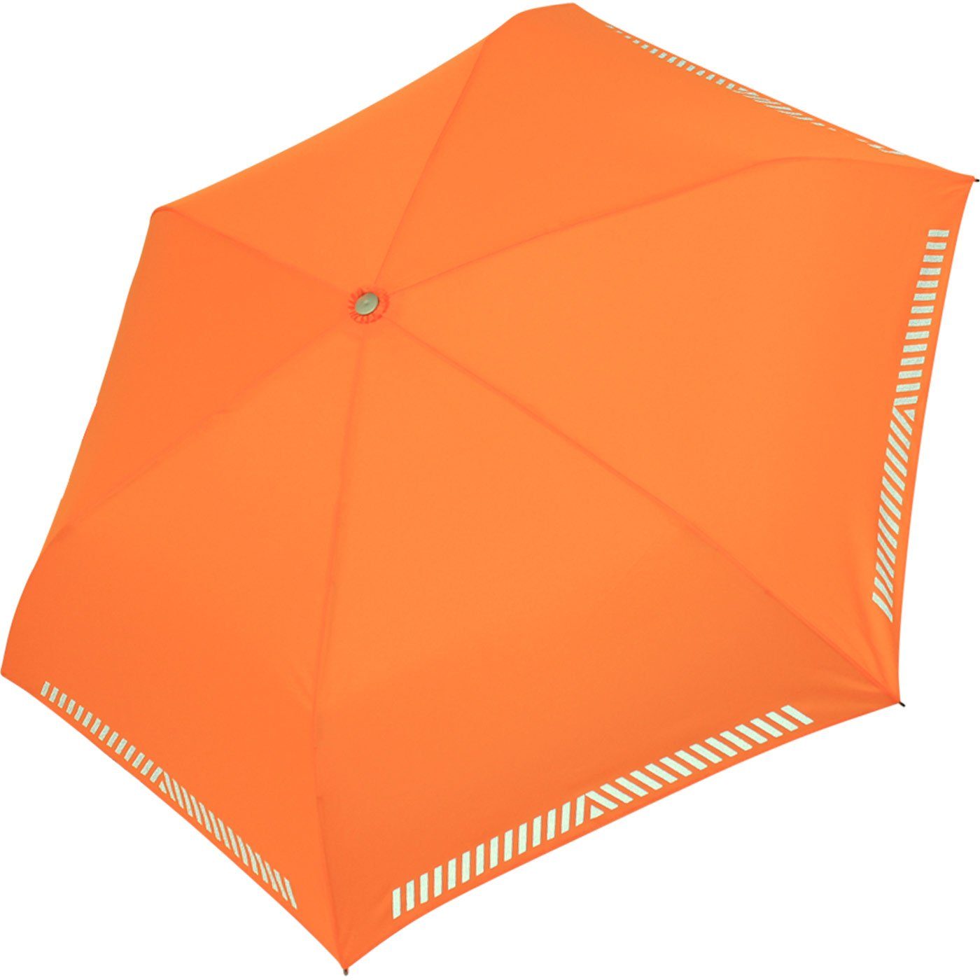 extra iX-brella Mini reflektierend Kinderschirm Safety Reflex neon-orange leicht, Taschenregenschirm