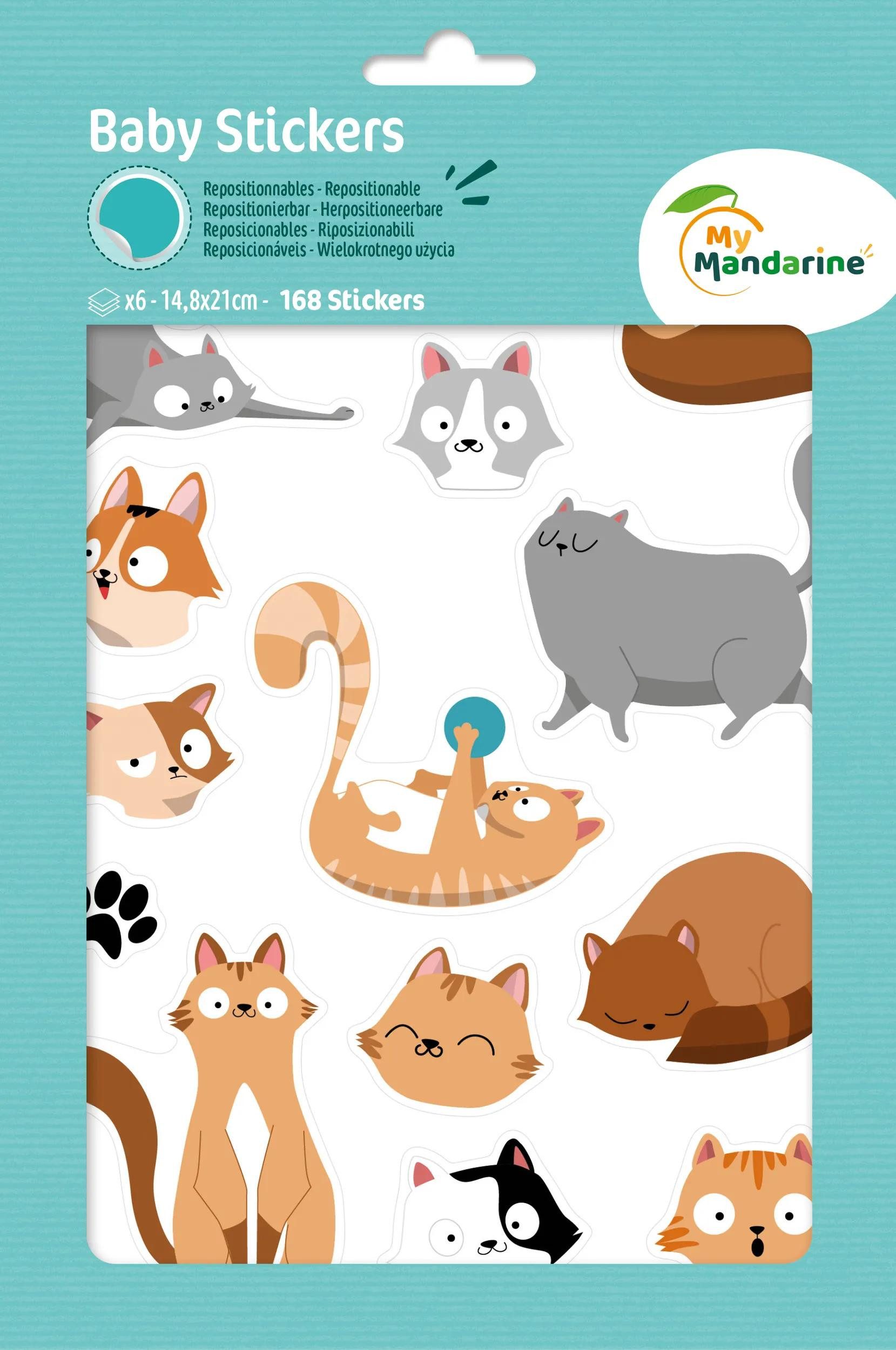 maildor Sticker 10x Baby, 6 Stickerbogen 14,8x21cm, Katzen - Mehrfarbig AE227C, Sticker A5