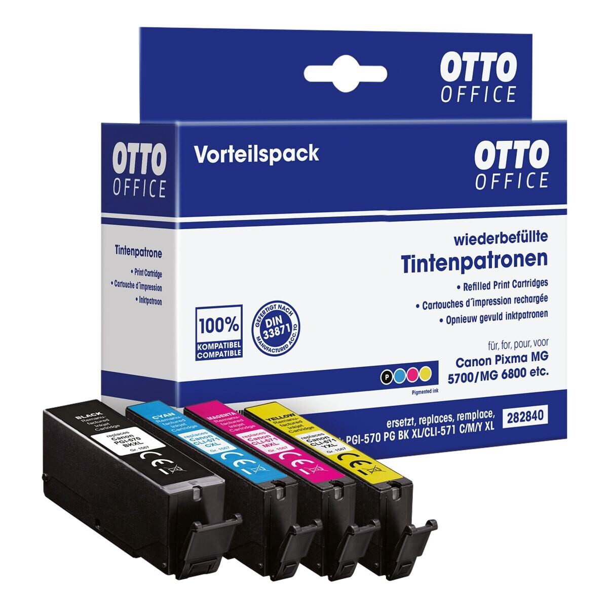 Otto Office PGI 570 BK XL / CLI-571 C/M/Y XL Tintenpatrone (Set, 4-tlg., ersetzt Canon PGI 570 BK XL und CLI-571 C/M/Y XL)