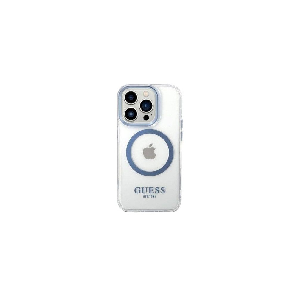 Guess Handyhülle GUESS Hard Cover Magsafe Blue für iPhone 14 Pro iPhone 14 Pro