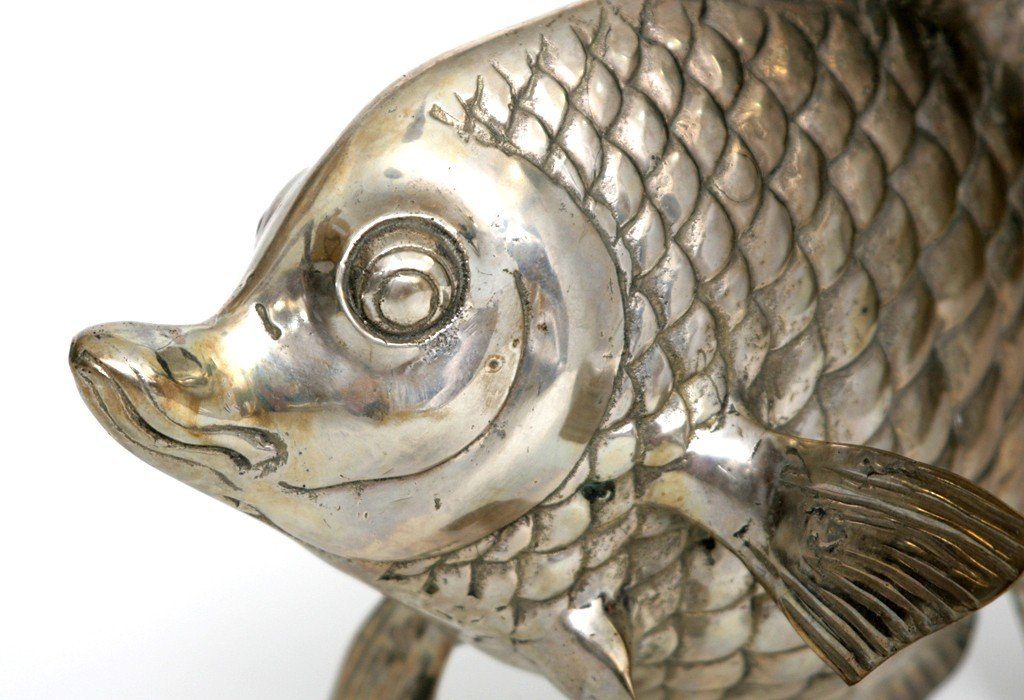 Brillibrum Dekofigur Metallfigur Fisch Messing Tischdekoration Maritime Dekofigur Fisch