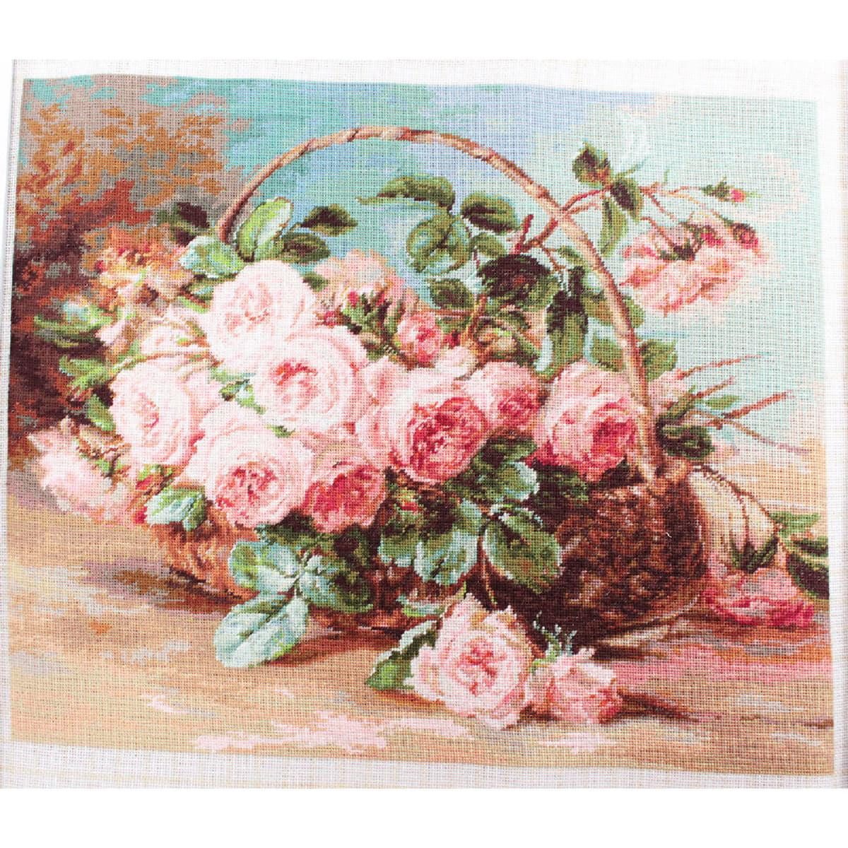 Luca-S Kreativset Luca-S Gobelin Set "Korb mit Rosen", Zählmuster, 30x24cm, (embroidery kit by Marussia)