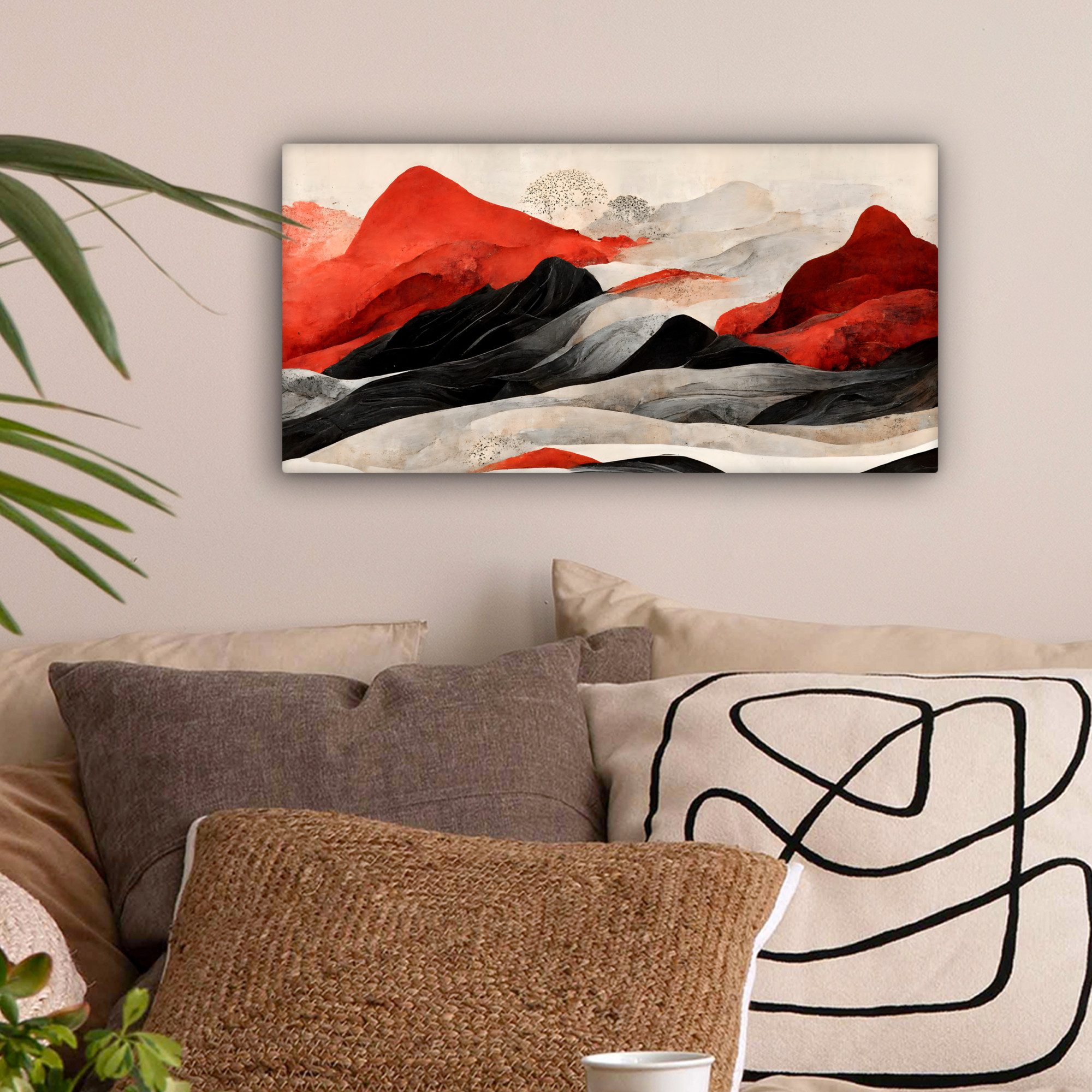 OneMillionCanvasses® Leinwandbild Panorama Kunst - Berge günstig online kaufen