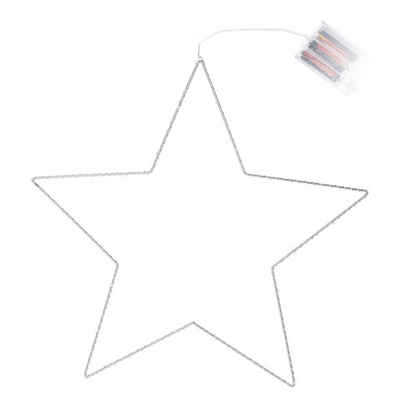 Spetebo LED-Girlande Beleuchteter Stern mit 20 LED - Ø 29,5 cm - silber, mit 20 warmweißen LED