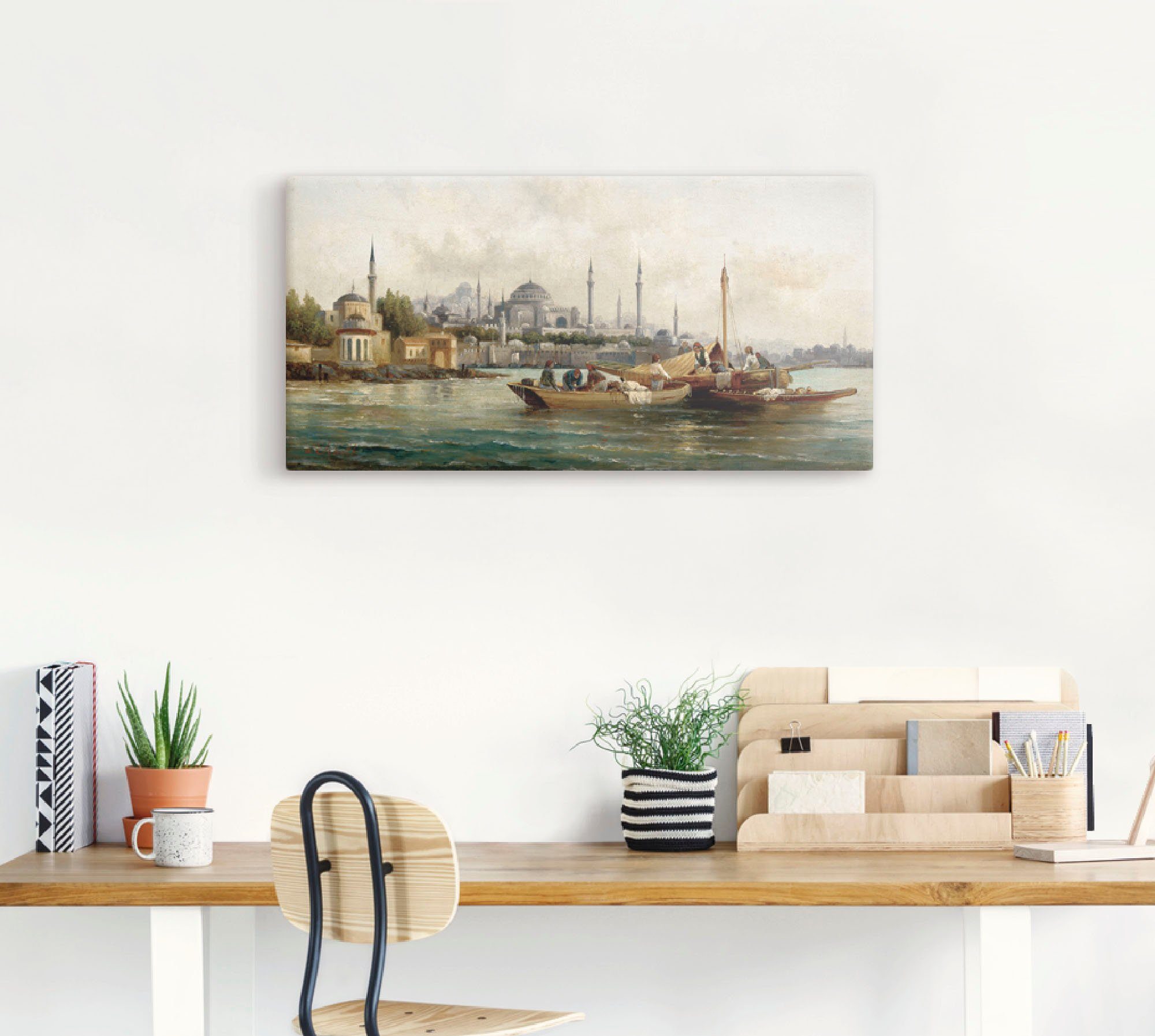Artland Wandbild Handelsschiffe vor Hagia Sophia, Boote & Schiffe (1 St), als Leinwandbild, Poster in verschied. Größen