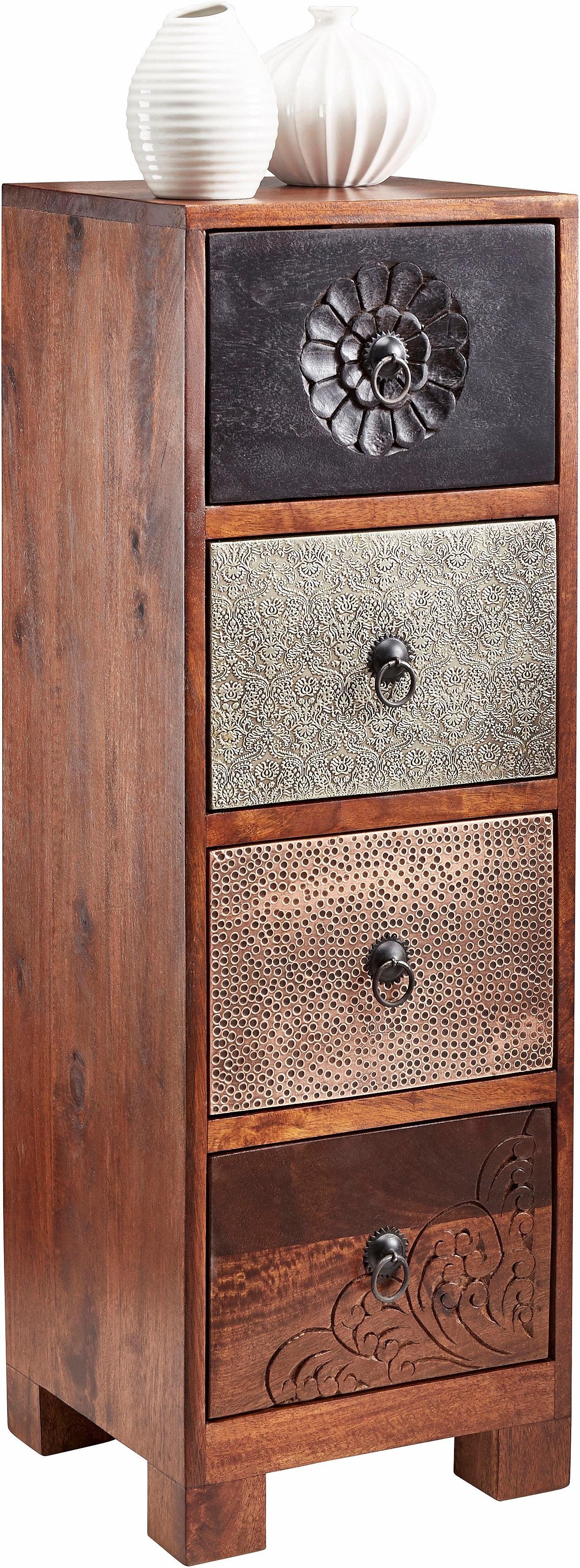 OTTO home Kommode Mahar, Breite 30 cm mit Metallfronten
