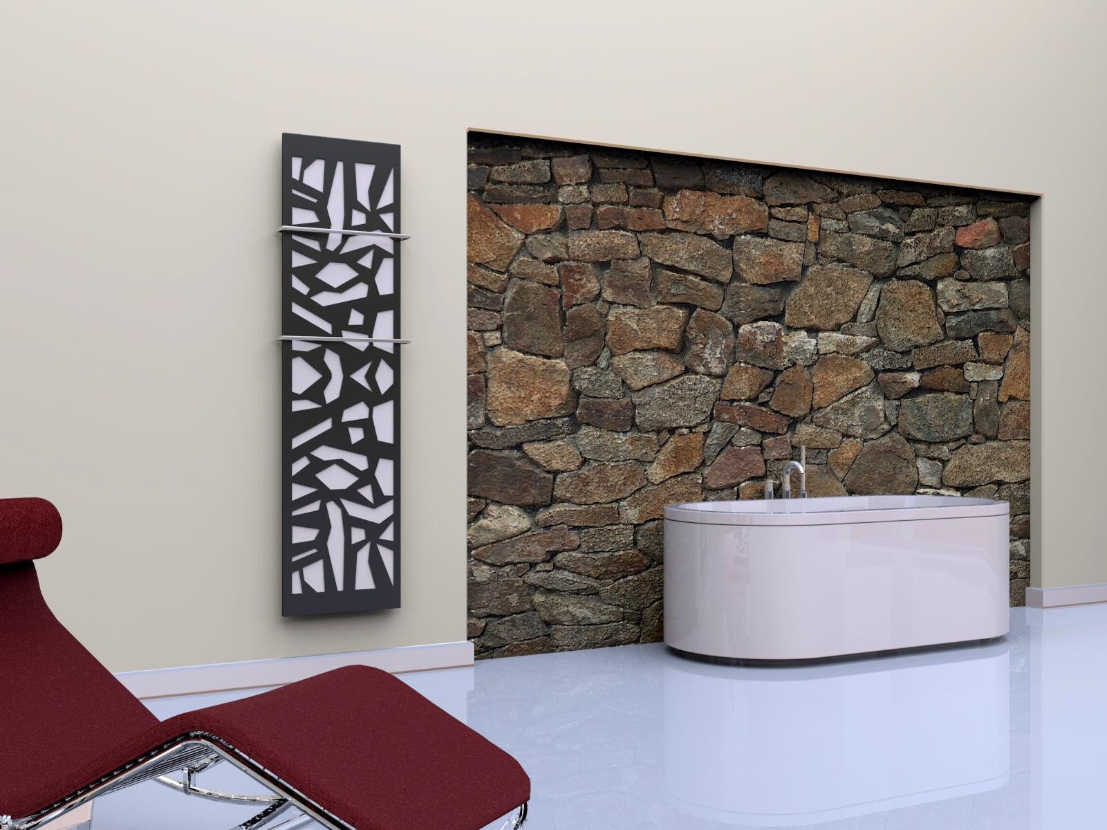 Szagato Badheizkörper BADHEIZKÖRPER Mosaik 3 180x47cm 1118W anthrazit - moon (2 HH 15mm), 5 Jahre Garantie, Made in Germany