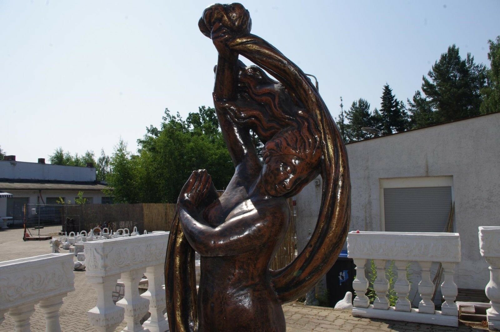 Antikes Wohndesign Gartenfigur Griechische Steinfigur Göttin Frauenfigur Nackte Teichfigu Gartenfigur
