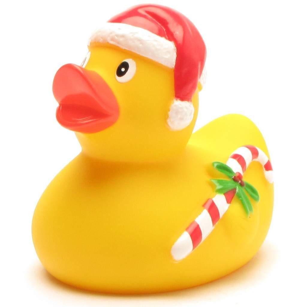 Spielzeug Badewannenspielzeug Duckshop Badespielzeug Xmas-Duck Weihnachtsmann mit Zuckerstange - Badeente