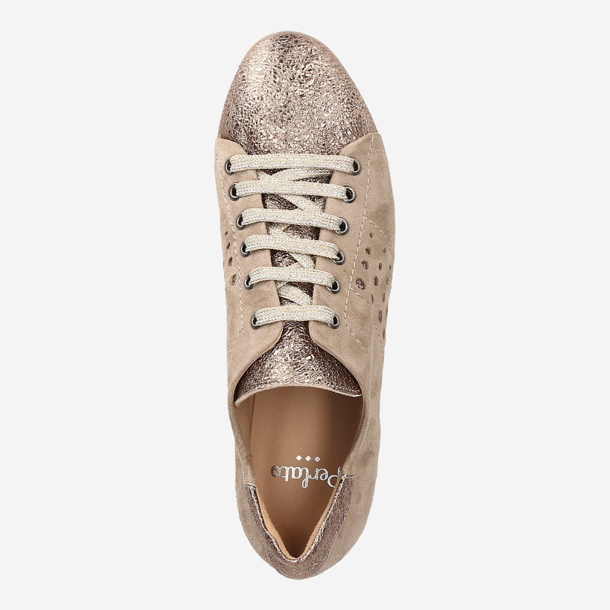 Perlato Perlato 11012, Sneaker in Beige/ Metallic für Damen Sneaker
