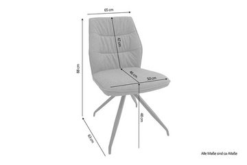 byLIVING Stuhl PEGGY (2er-Set, Webstoffbezug in grau, Metallgestell in schwarz), Hoher Komfort durch hochwertiger Polsterung