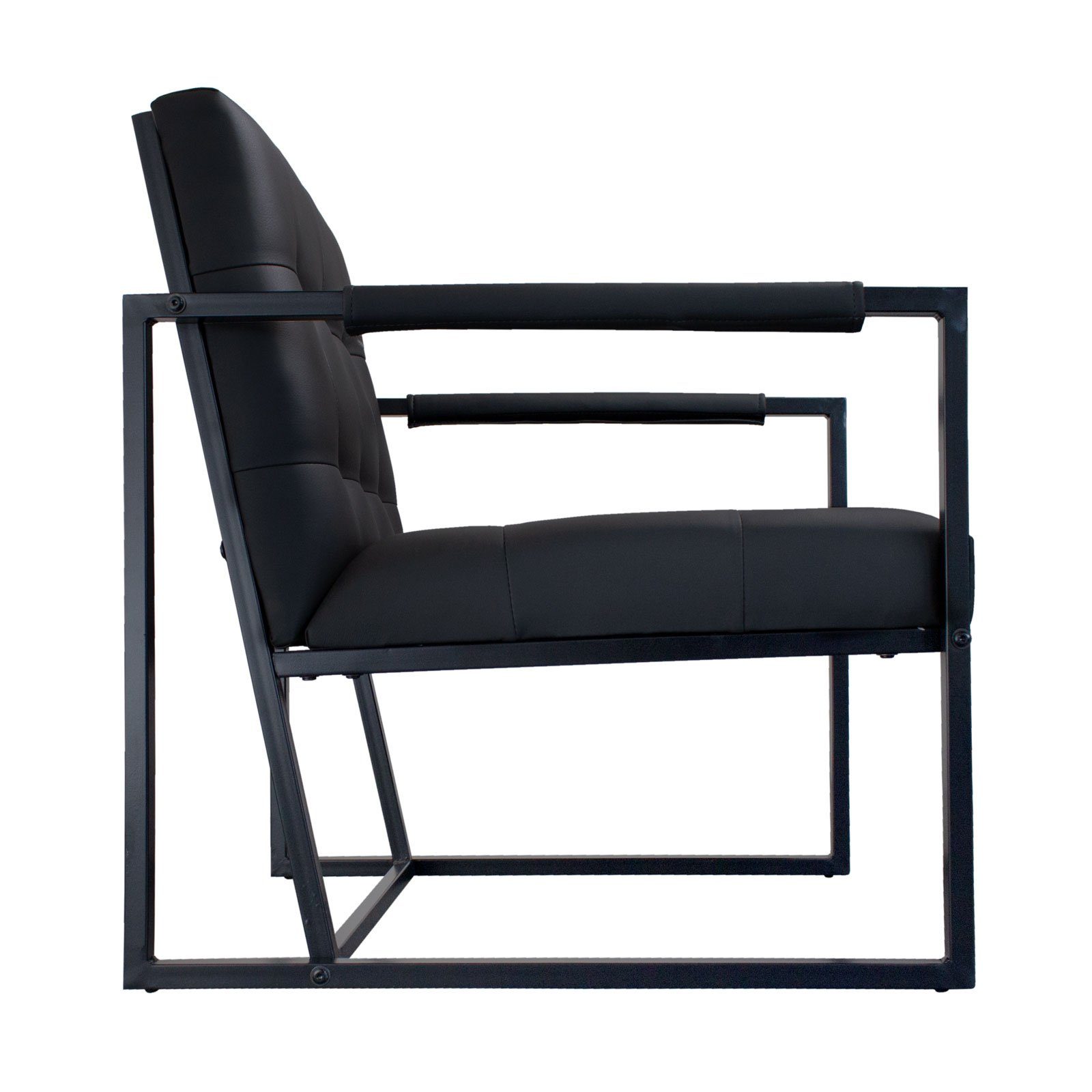 SVITA Sessel JONES (1-St), Kunstleder, Cocktailsessel, Lounge, Schwarz modern, | Schwarz Schwarz