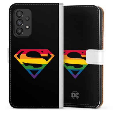 DeinDesign Handyhülle Superman Regenbogen Offizielles Lizenzprodukt, Samsung Galaxy A53 5G Hülle Handy Flip Case Wallet Cover