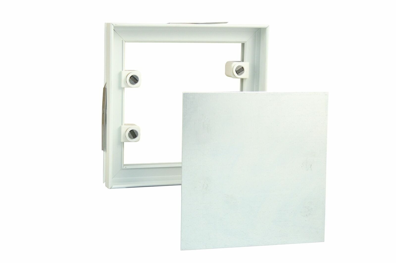 Marley Deutschland GmbH Wandfliese Fliesenrahmen mit Trägerplatte Stahlblech verzinkt, Magneten 156x156mm, verzinktem Stahlblech, Kunststoff 15.6x15.6, weiß, Magnethalter für verschiedene Fliesenstärken einstellbar