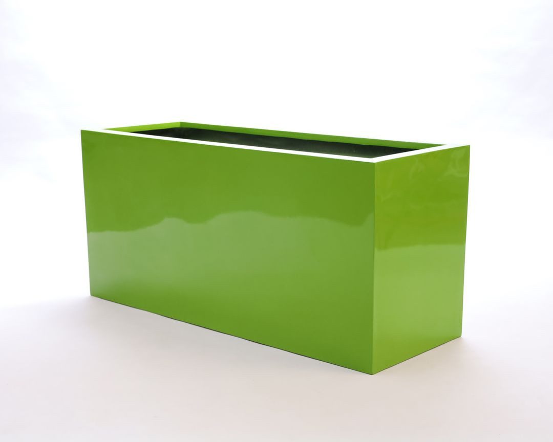 Elegant Einrichten Pflanzkübel Pflanzkübel Fiberglas Rechteckig 84x30x40cm Hochglanz-Avocado-Grün (1 St)