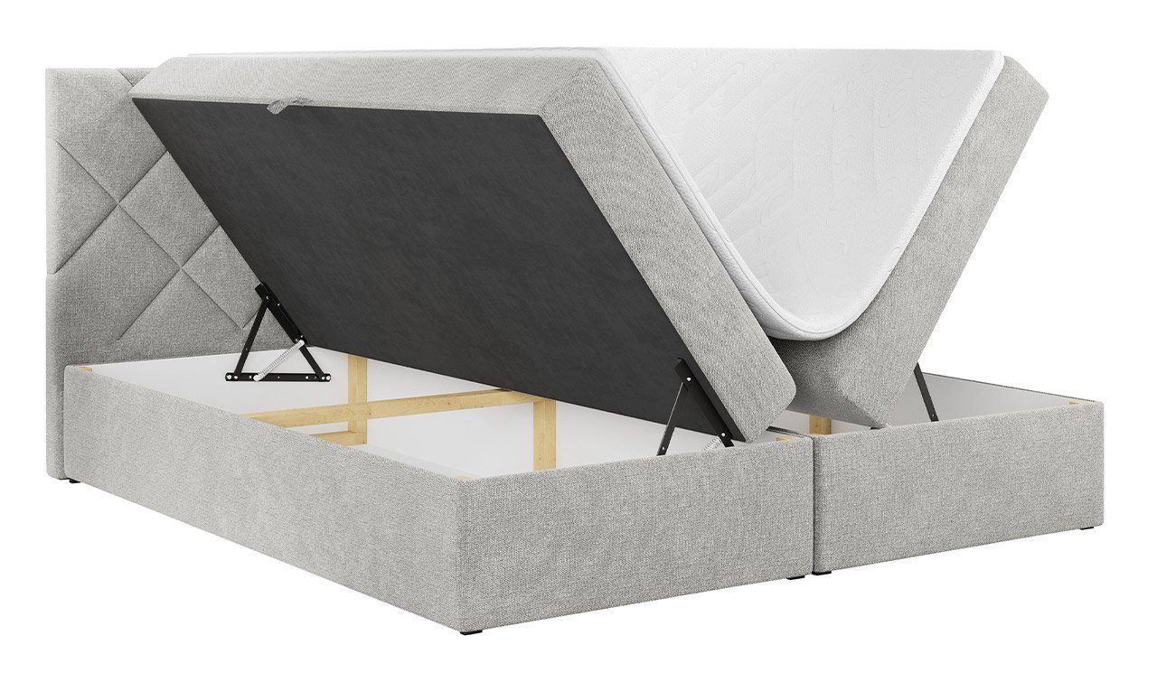 Multipocket-Matratze mit MÖBEL Bettkasten für Doppelbett Boxspringbett MKS 3, Schlafzimmer, mit STELLE