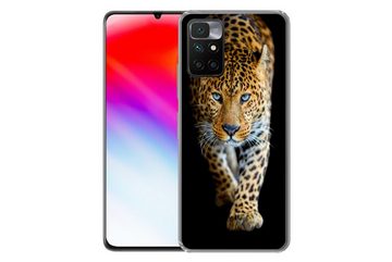 MuchoWow Handyhülle Leopard - Tiere - Porträt - Wildtiere - Schwarz, Phone Case, Handyhülle Xiaomi Redmi 10, Silikon, Schutzhülle