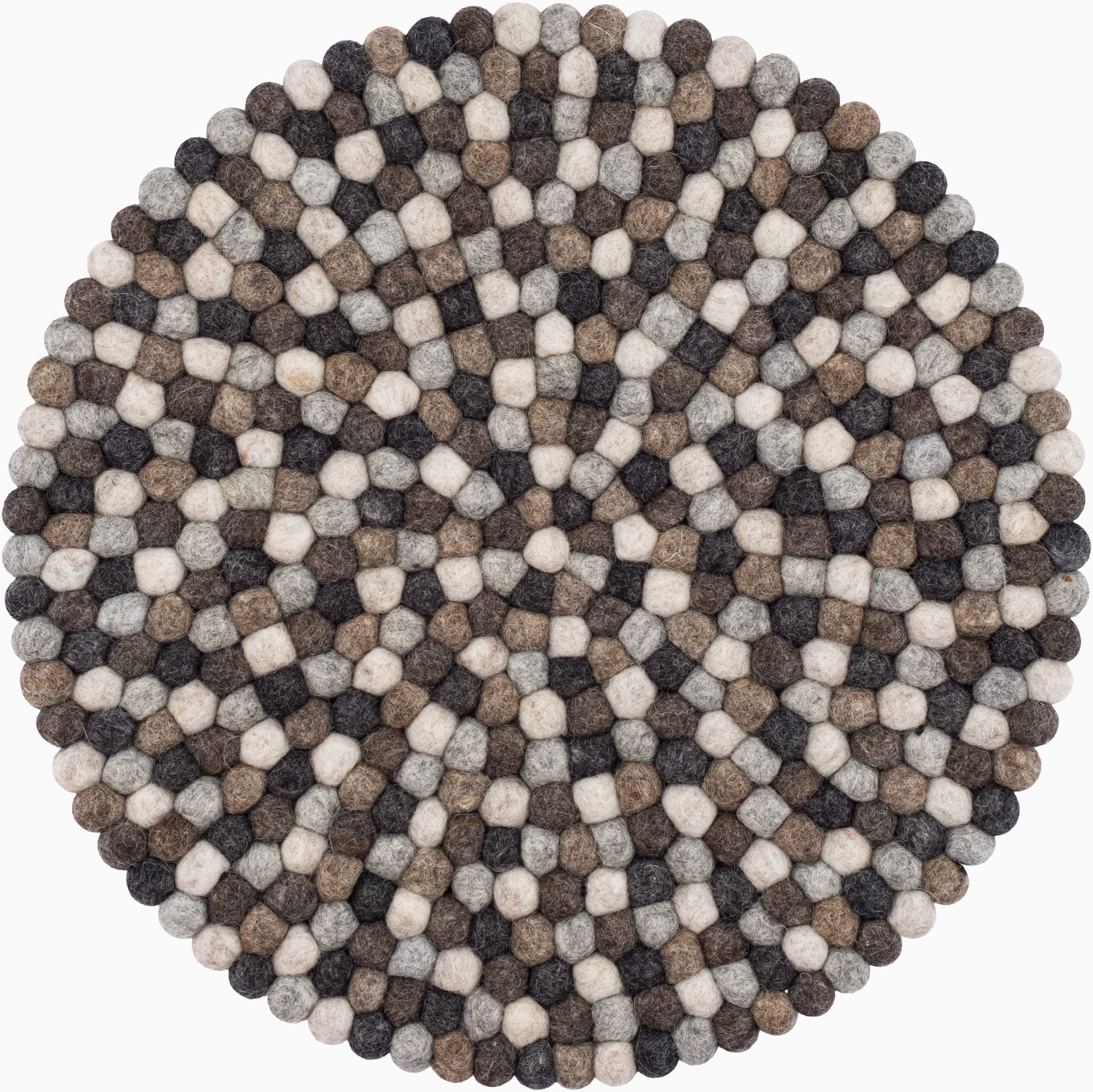 myfelt Stuhlkissen Filzkugel Sitzauflage ⌀ 36 cm, 100% reiner Schurwolle, rund, schmutzabweisend Néla