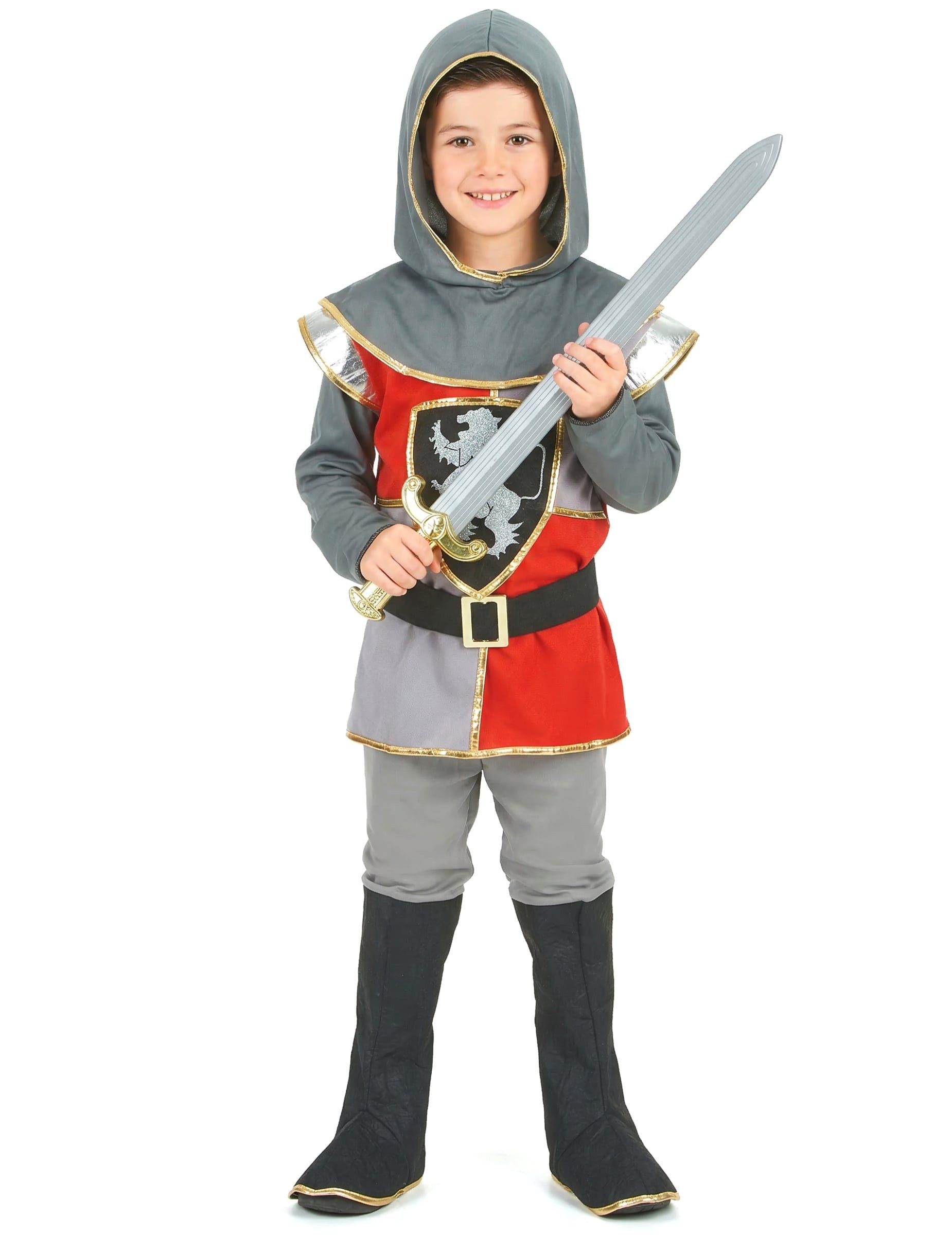 Kostüm Kleiner Ritter Kinderkostüm Mittelalter silber-rot-schwarz