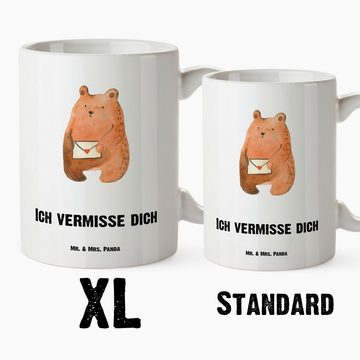 Mr. & Mrs. Panda Tasse Bär Liebesbrief - Weiß - Geschenk, XL Becher, Große Tasse, Freundin, XL Tasse Keramik, Liebevolles Design
