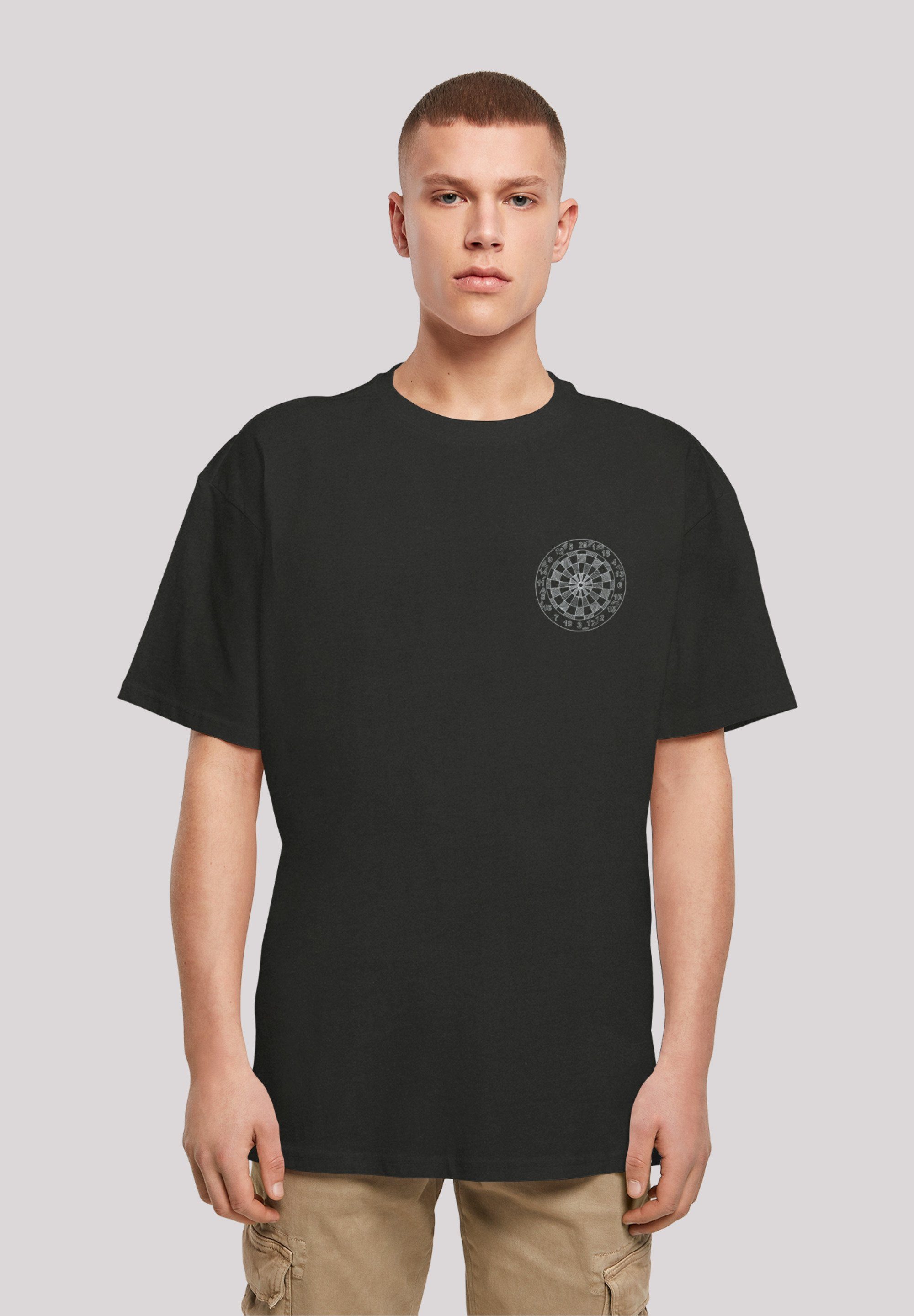 F4NT4STIC T-Shirt Darts Board Dartscheibe Print schwarz