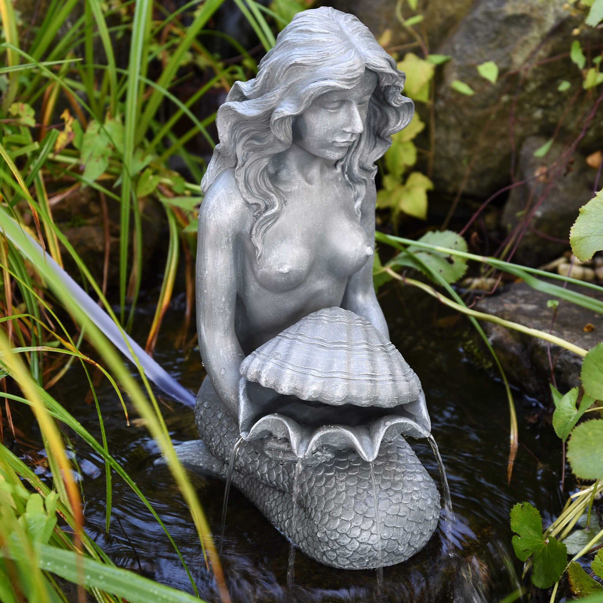 Heissner Wasserspeier Teichfigur 'Meerjungfrau mit Muschel', günstig online kaufen
