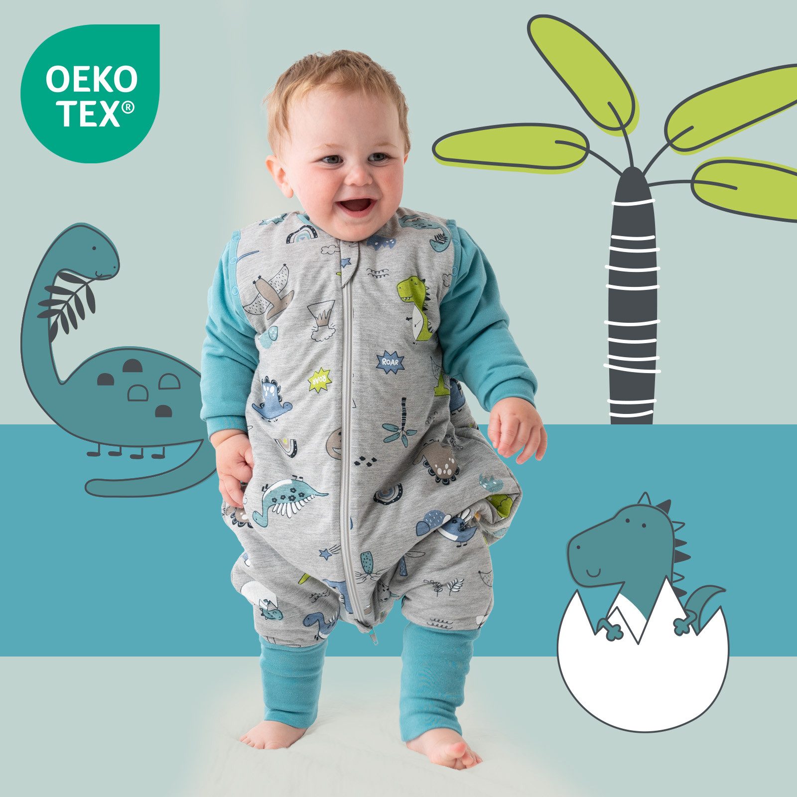 Schlummersack Kinderschlafsack Schlafsack mit Füßen und umklappbaren Bündch günstig online kaufen