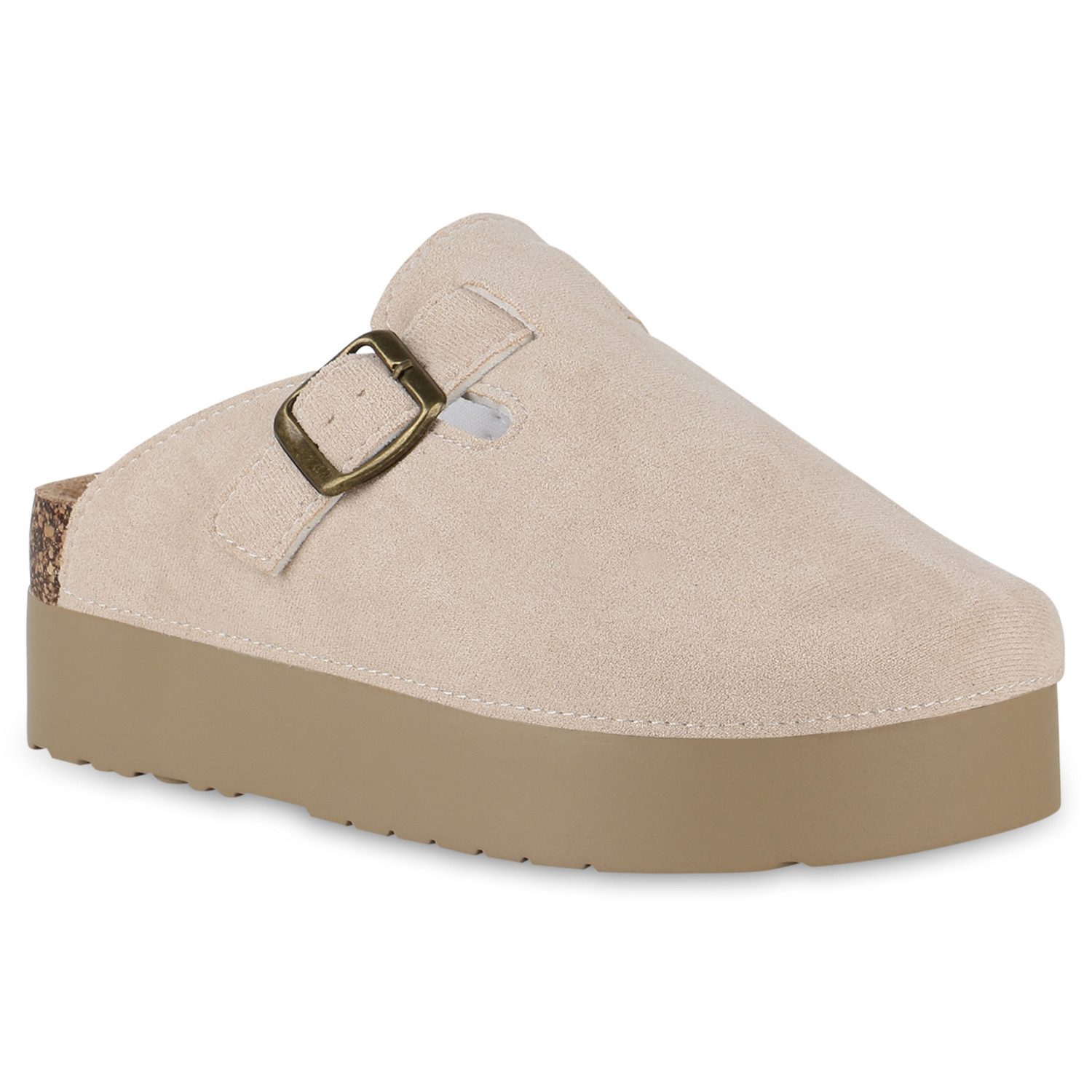 VAN HILL 841256 Hausschuh Damen Шлепанцы Домашняя обувь Plateau Profil-Sohle Schnallen