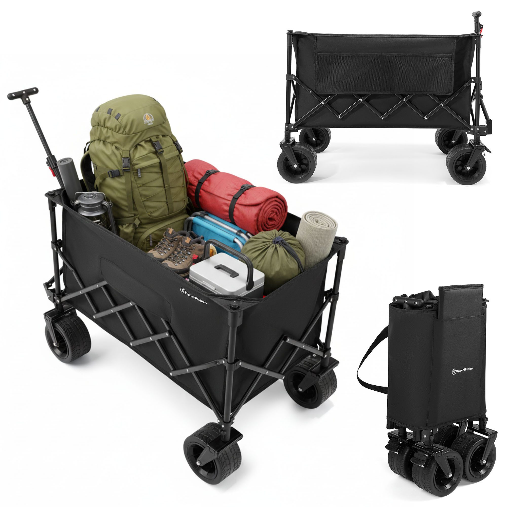 HyperMotion Handwagen HyperMotion Bollerwagen faltbar 200L Transportwagen Camping XL