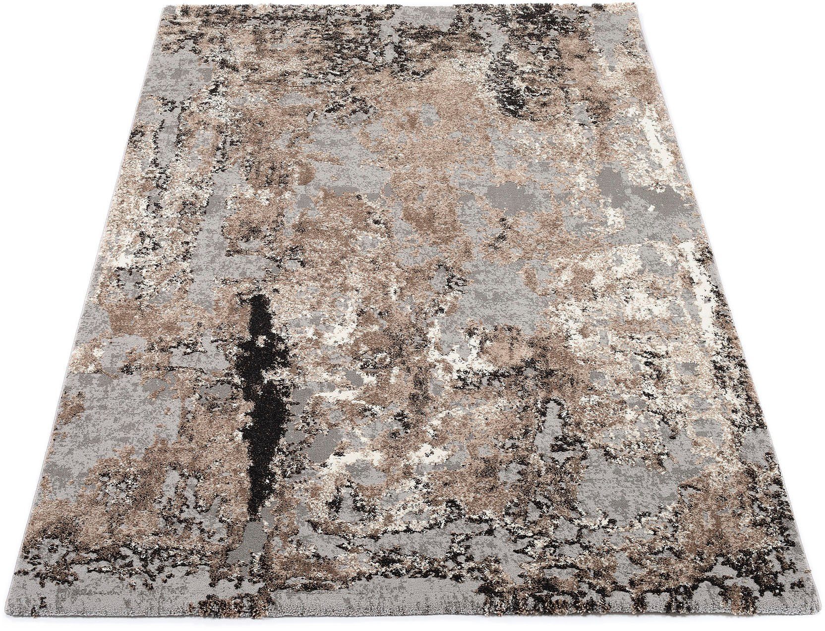 Teppich Juwel Liray, OCI DIE TEPPICHMARKE, rechteckig, Höhe: 20 mm, Kurzflor, Wohnzimmer, Marmor Optik, Hoch Tief Effekt