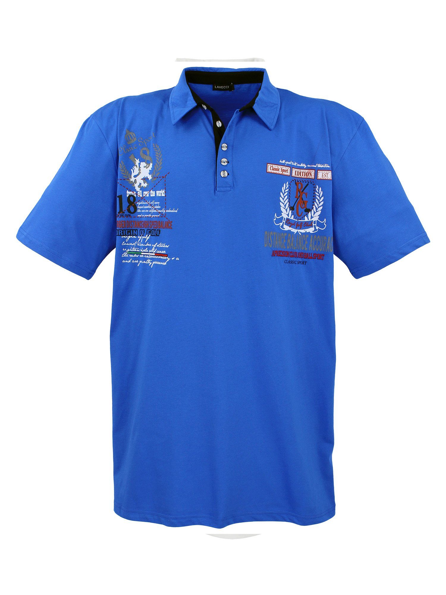 Übergrößen Herren royalblau Lavecchia Shirt Polo Herren LV-2038 Poloshirt Shirt Polo