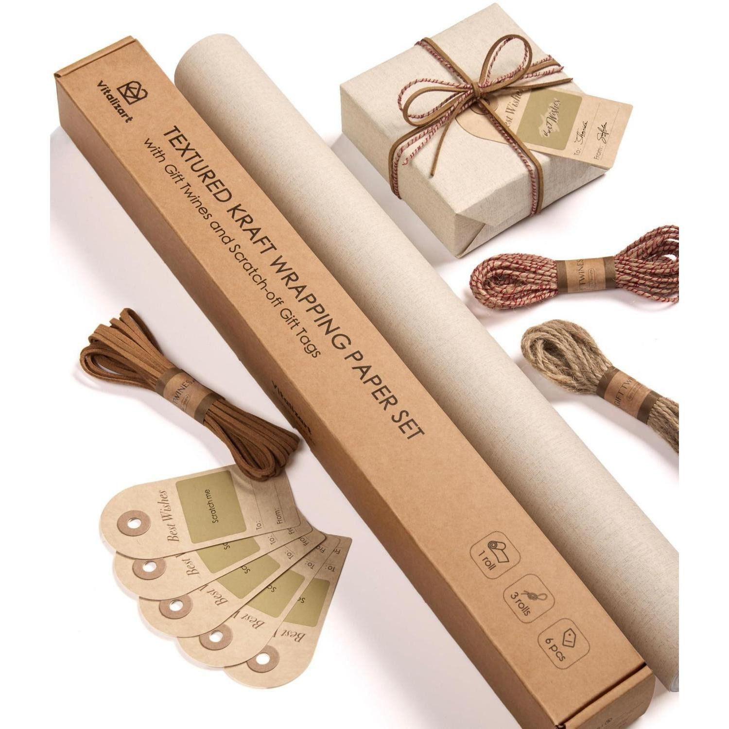 LuxusKollektion Geschenkpapier Geschenkpapier Rolle Beige 43x500 cm Extra Dick, (1St)