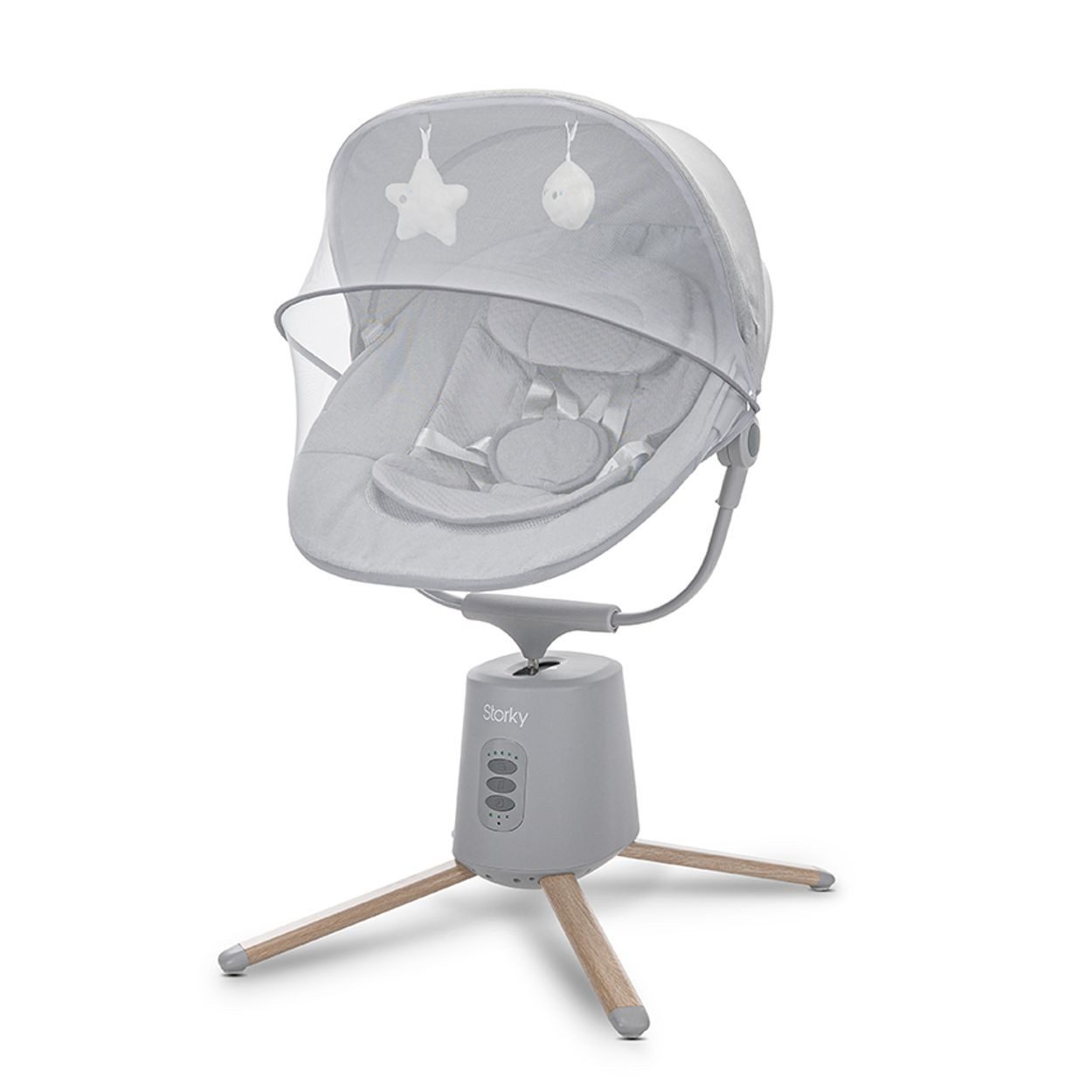Lorelli Babywippe Babywippe Storky Musik, Bluetooth Fernbedienung Plüschtiere Timer Gurt