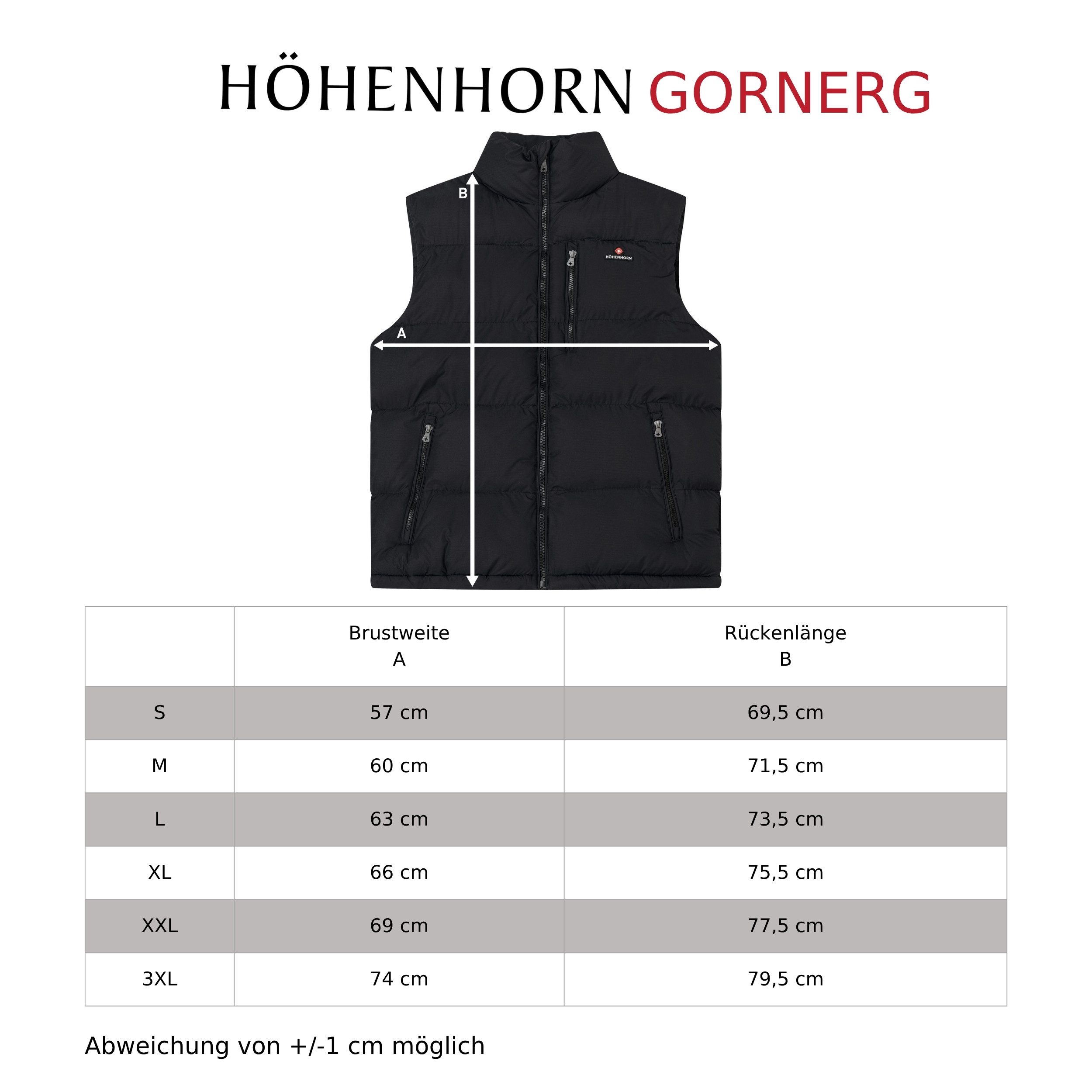 Höhenhorn Steppweste Gornerg Herren Weste Winter Gefütterte Winterjacke für Männer – Bild 5 von 5