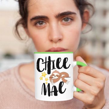 Trendation Tasse Trendation - Chill Mal Lustige Tasse für's Büro Arbeit Kollegin Männer Frauen Kaffeetasse Faultier Kinder Sprüche