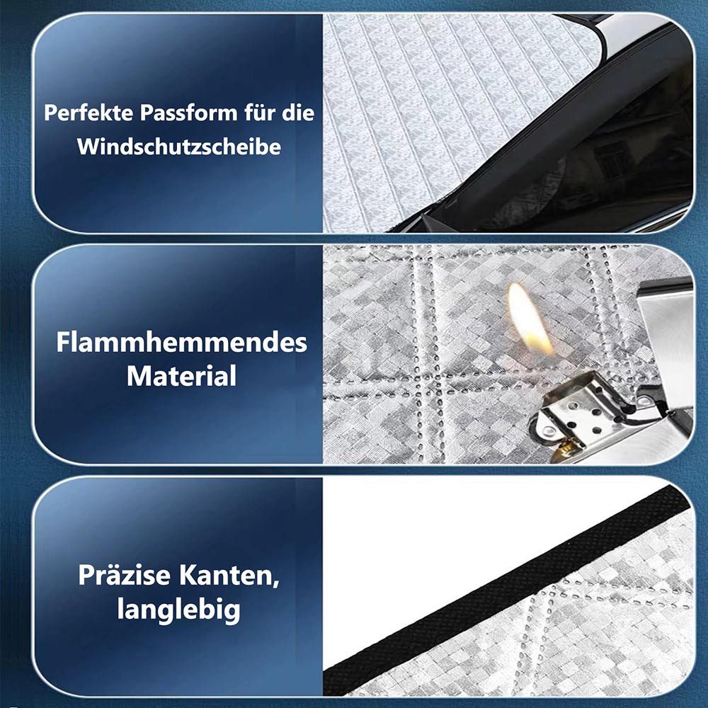 BTTO Car Sunshade Windshield Cover Car Sun Protection, Winter Frost Protection, 4-Layer Material for Cars and SUVs