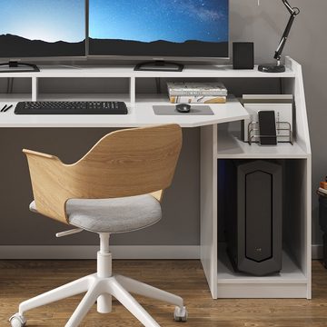 Vicco Schreibtisch Bürotisch Arbeitstisch PC-Tisch JOEL Groß Weiß