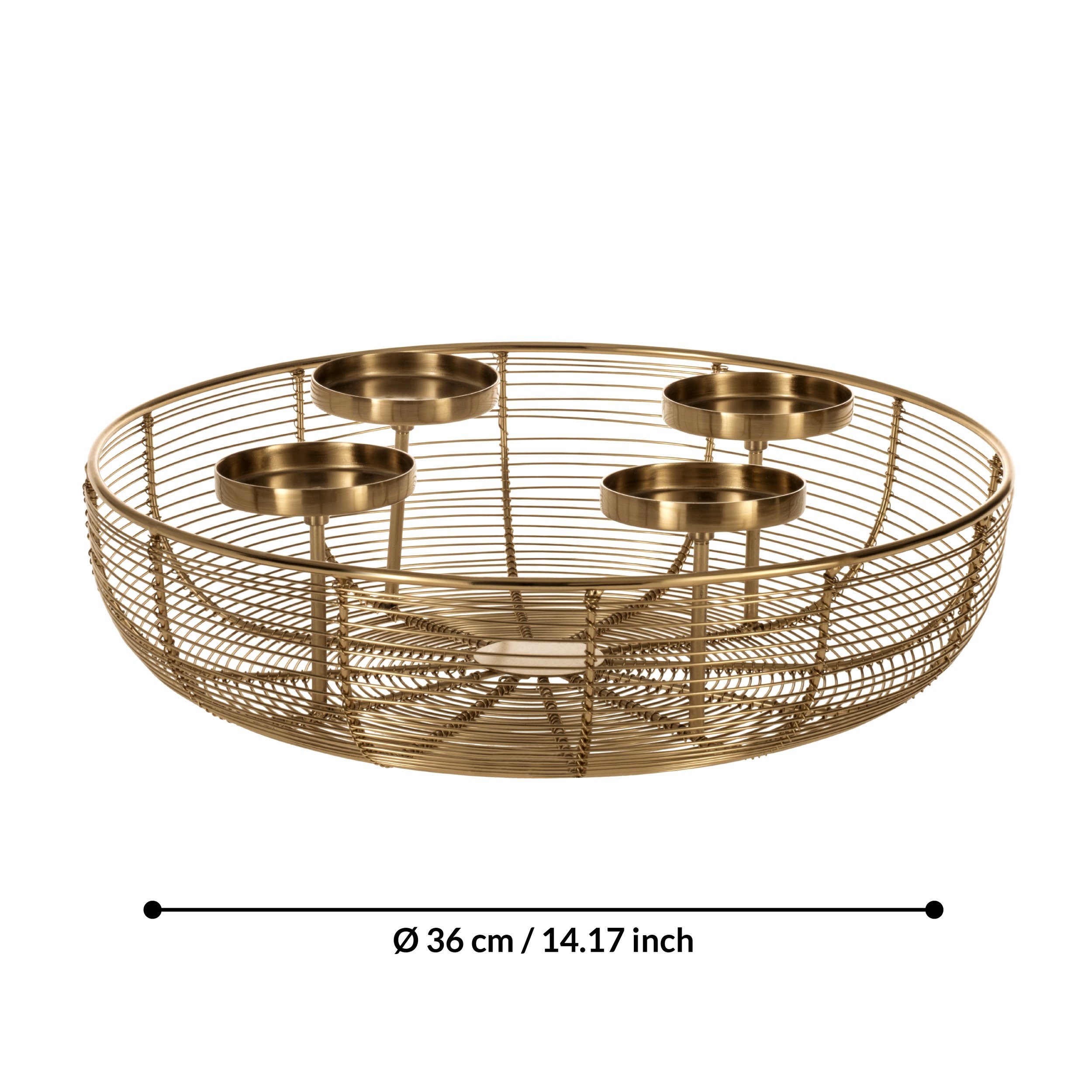 EGLO Living Kerzenständer Hagony, Kerzenständer - H10 x Ø36 cm - goldfarben günstig online kaufen