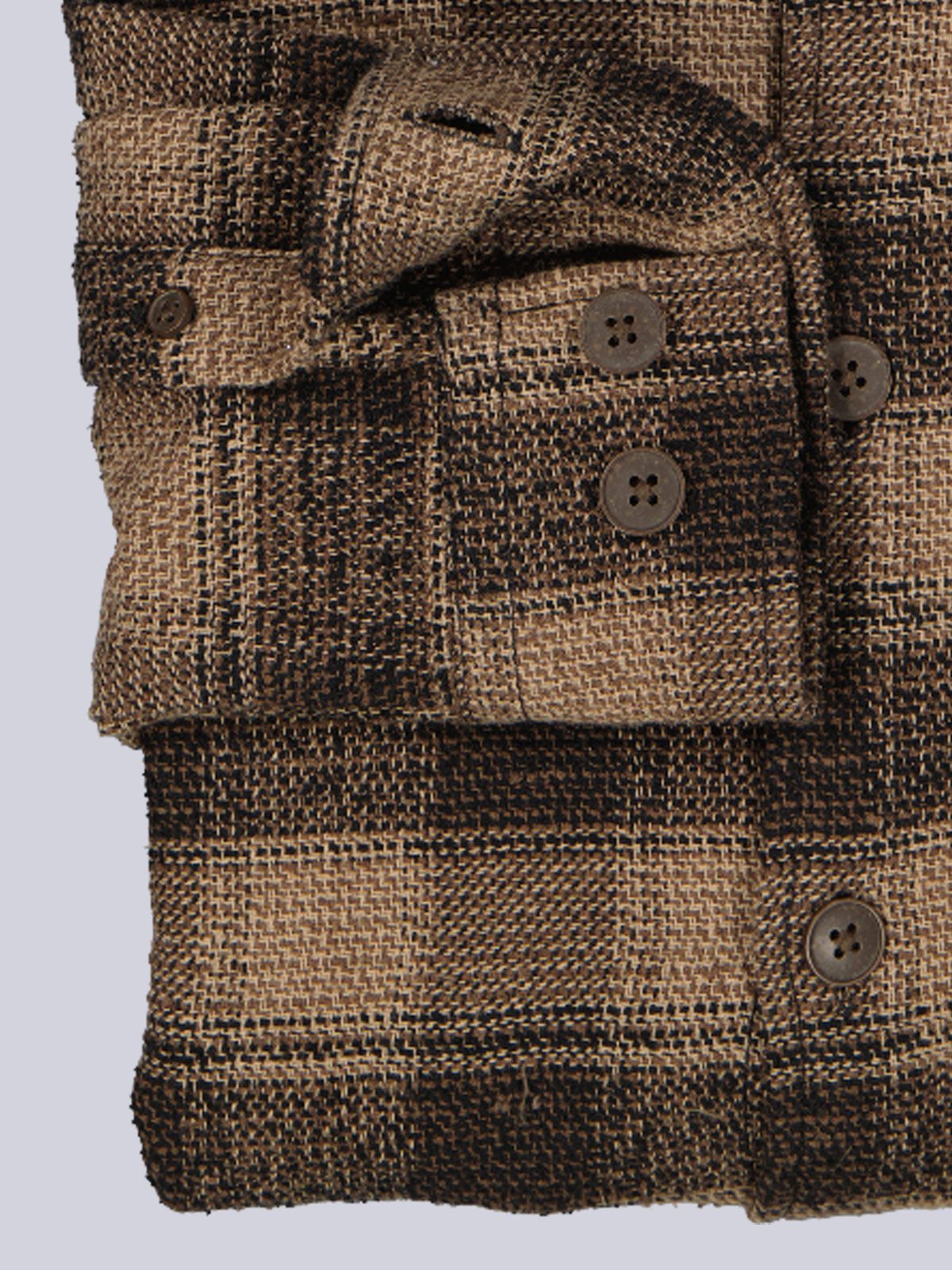 emilio adani Langarmhemd Herren Overshirt kariert, Braun