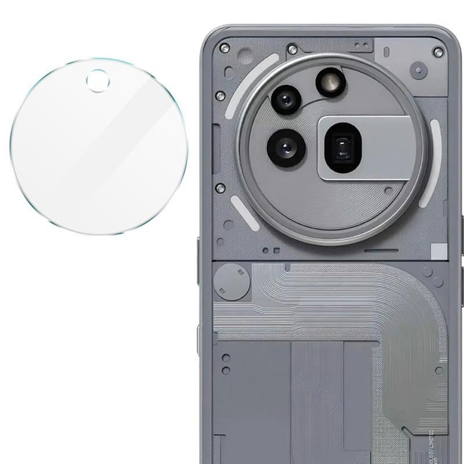 Wigento Handyhülle Für Nothing Phone 3a Pro Schutz Hart Glas Kamera Linsen Komplettschutz, 9H Glas, HD-Klarheit, kratzfest