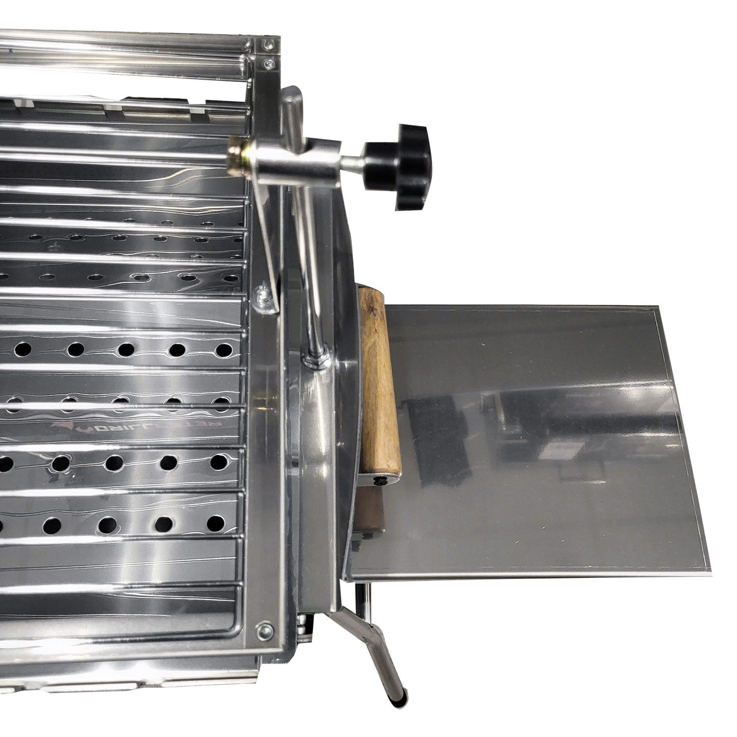 Grillpeter Holzkohlegrill Mangal Astana mit Drehspießregler 9 Spieße 230V Alumotor