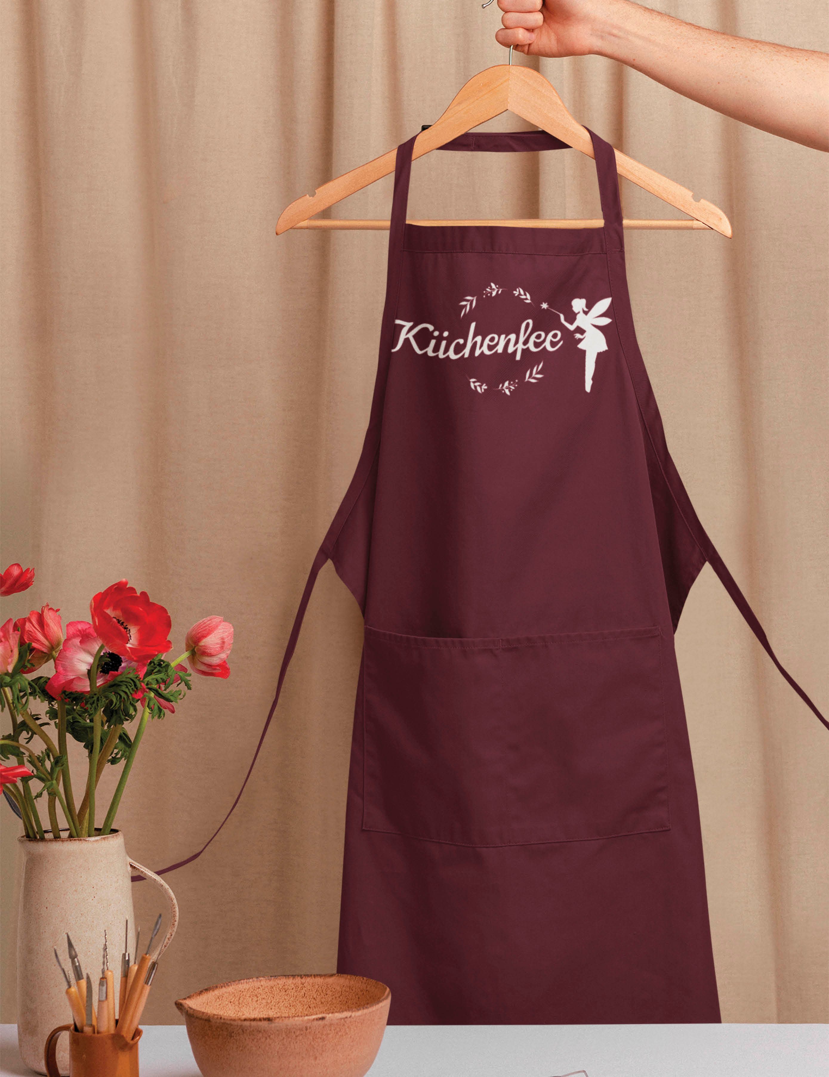 Youth Designz Grillschürze Damen Schürze KÜCHENFEE Print Kochschürze Statement Geschenk Frauen, mit lustigem Spruch & Logo Aufdruck