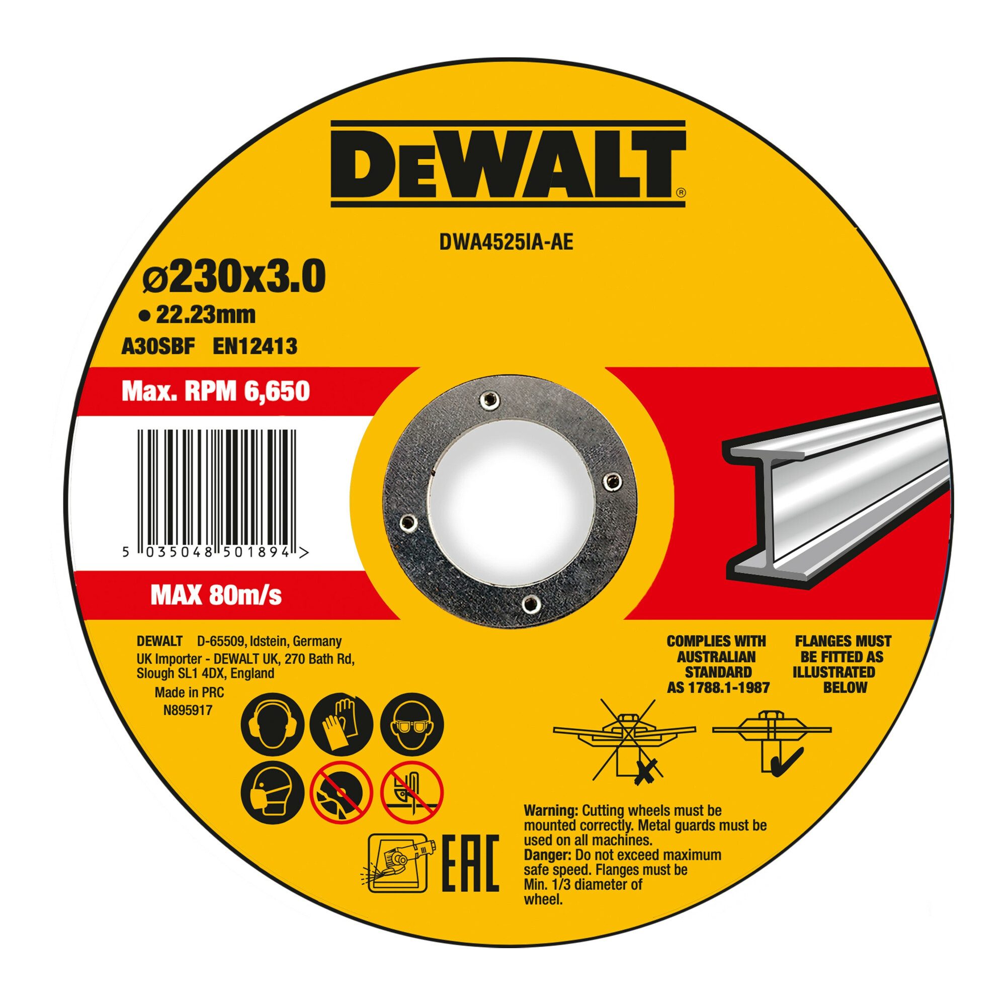DeWalt Trennscheibe DEWALT High Performance Trennscheibe 230x3x22,23mm Metall Typ 42 (gekr
